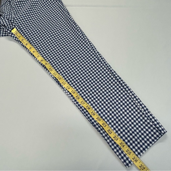 Halogen Cropped Ankle Pants Sz 10 Blue Check Gingham Picnic Euro Summer Classic - Picture 9 of 11